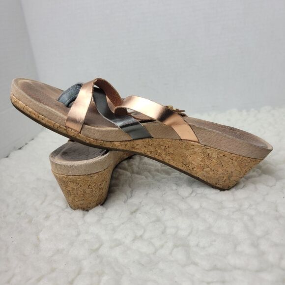 UGG Australia Adalie Women's Wedge Sandals Size 8 Rose/Pewter Leather 1007232 - Picture 9 of 10